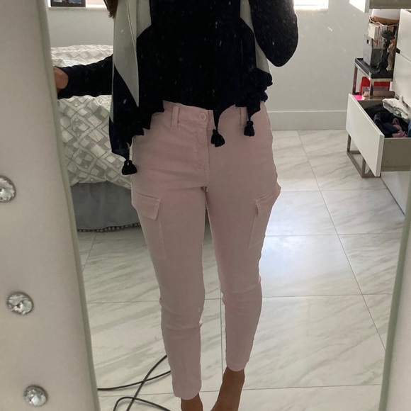 High rise skinny washed cargo pant in pink - Picture 2 of 4